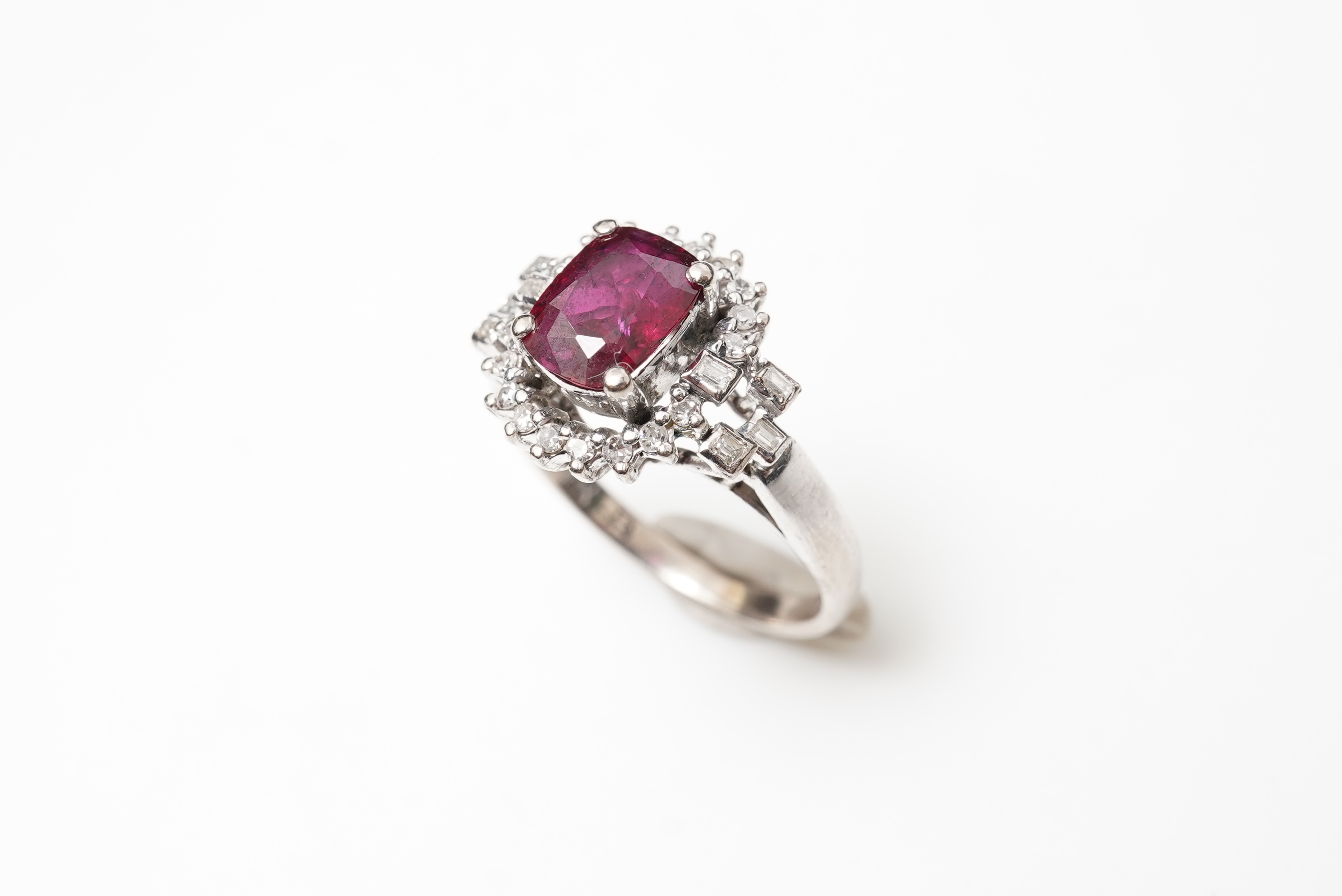 A ruby and diamond ring
